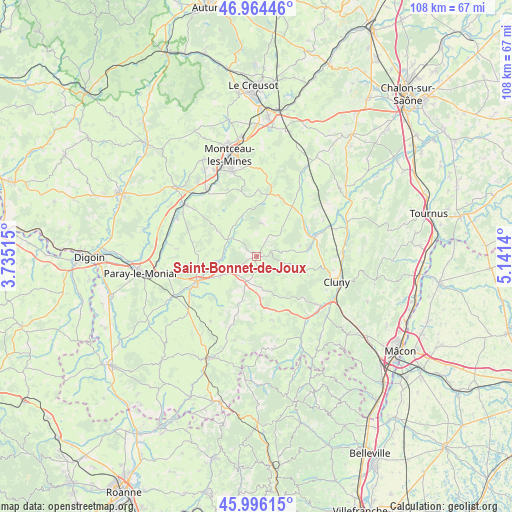 Saint-Bonnet-de-Joux on map