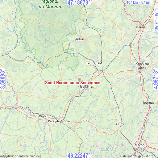 Saint-Berain-sous-Sanvignes on map