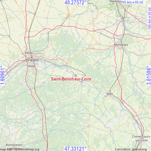 Saint-Benoît-sur-Loire on map