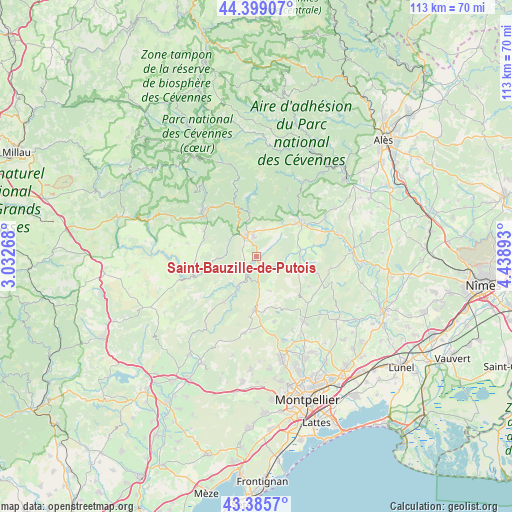 Saint-Bauzille-de-Putois on map