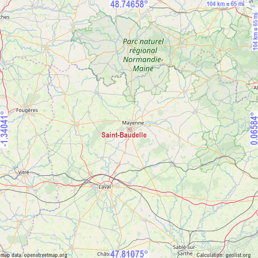 Saint-Baudelle on map