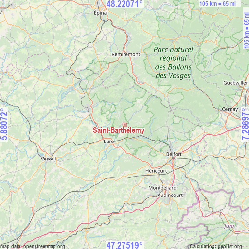 Saint-Barthélemy on map