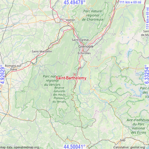 Saint-Barthélemy on map