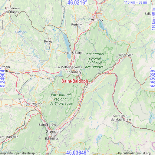 Saint-Baldoph on map