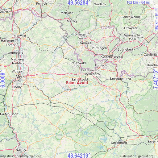 Saint-Avold on map