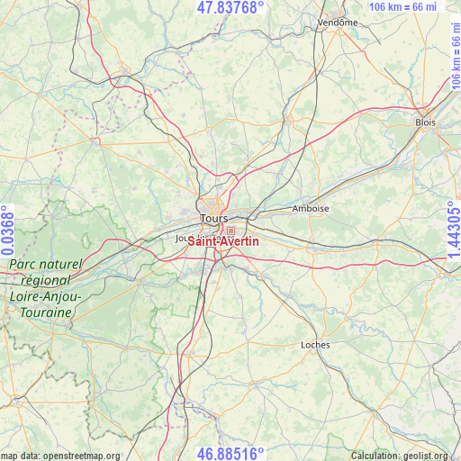 Saint-Avertin on map