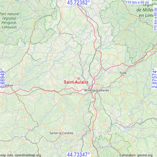 Saint-Aulaire on map