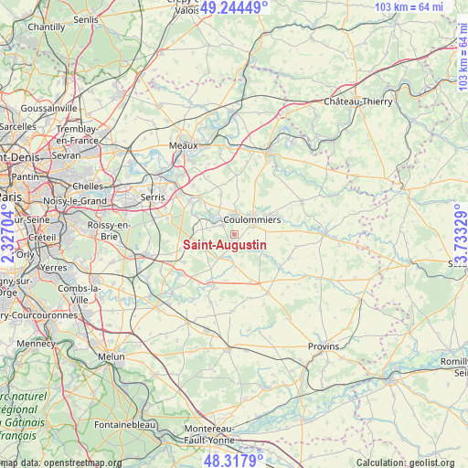 Saint-Augustin on map