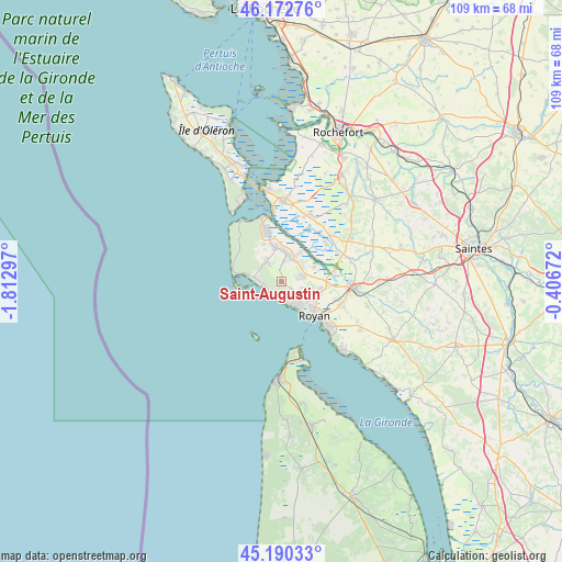 Saint-Augustin on map