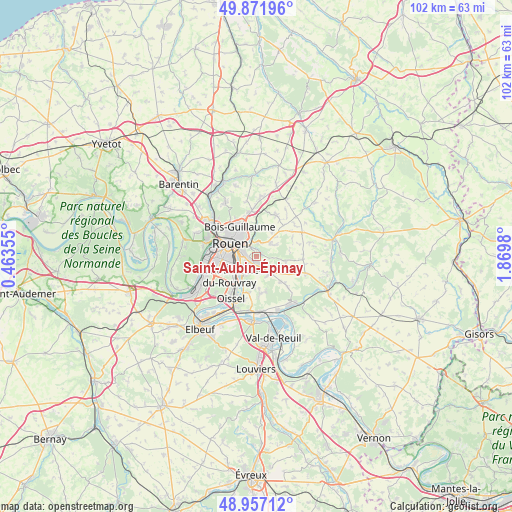 Saint-Aubin-Épinay on map