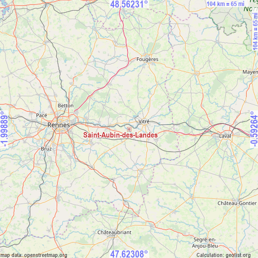 Saint-Aubin-des-Landes on map