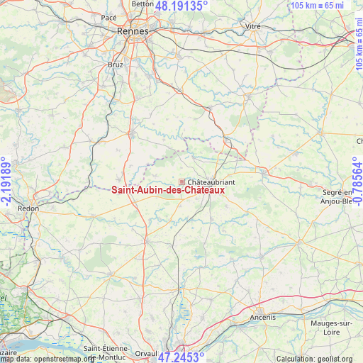Saint-Aubin-des-Châteaux on map