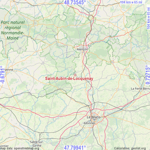 Saint-Aubin-de-Locquenay on map