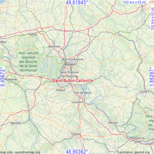 Saint-Aubin-Celloville on map