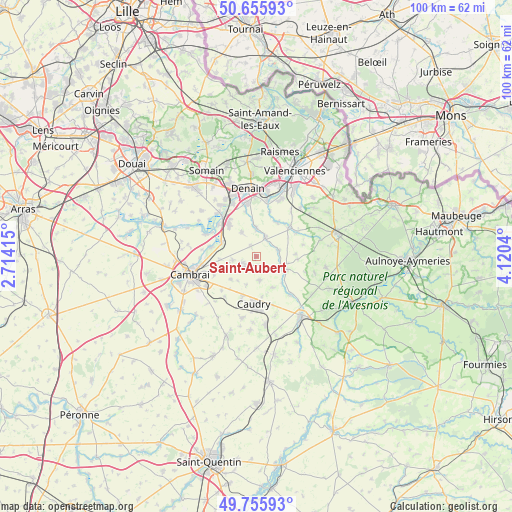 Saint-Aubert on map