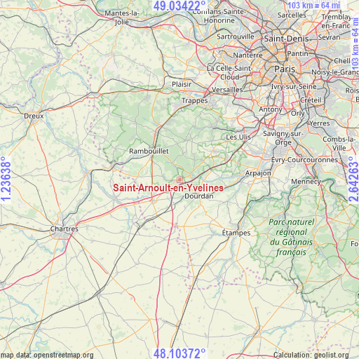 Saint-Arnoult-en-Yvelines on map