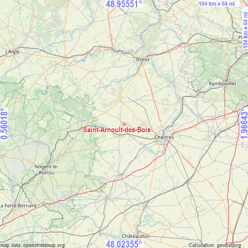 Saint-Arnoult-des-Bois on map