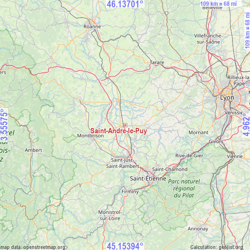 Saint-André-le-Puy on map