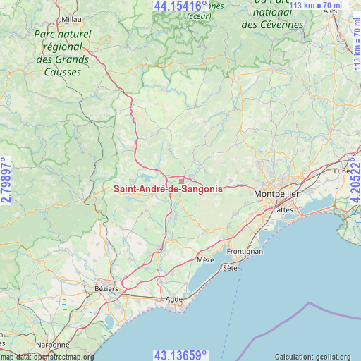 Saint-André-de-Sangonis on map