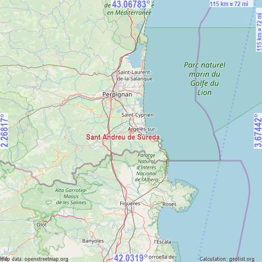 Sant Andreu de Sureda on map