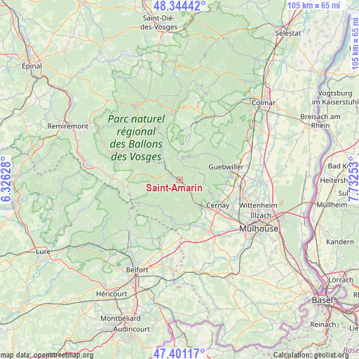 Saint-Amarin on map