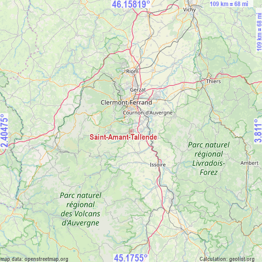 Saint-Amant-Tallende on map