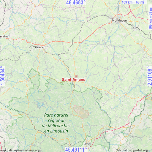Saint-Amand on map