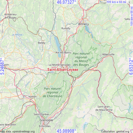 Saint-Alban-Leysse on map