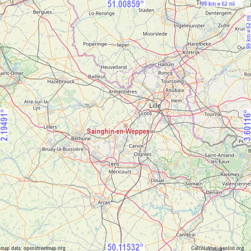 Sainghin-en-Weppes on map