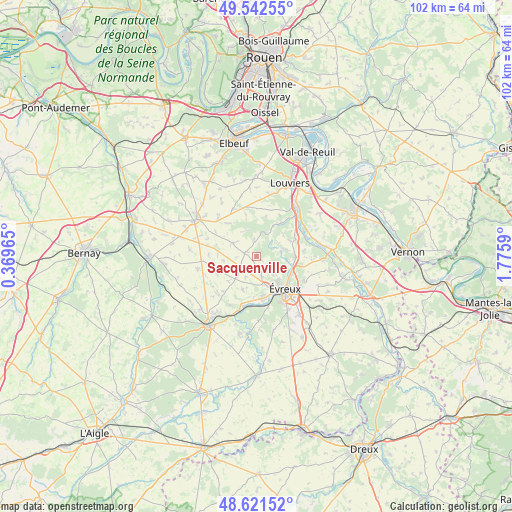 Sacquenville on map