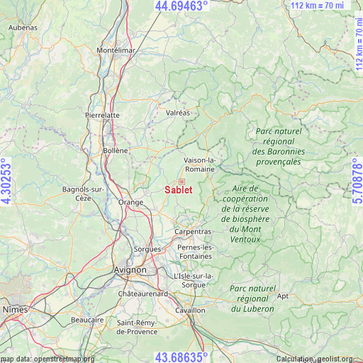 Sablet on map