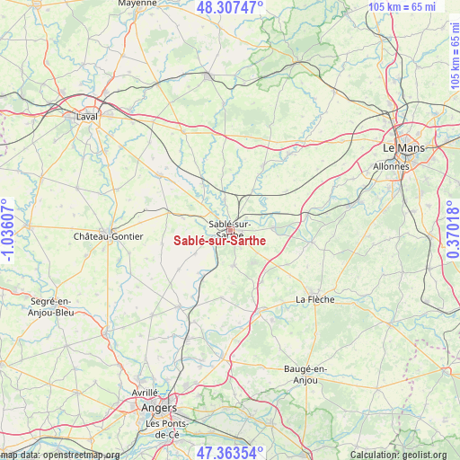 Sablé-sur-Sarthe on map