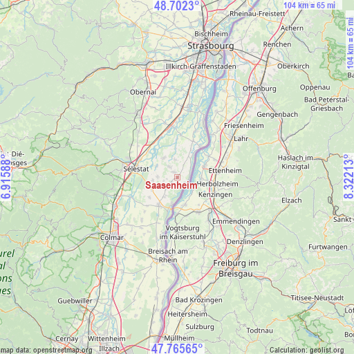 Saasenheim on map