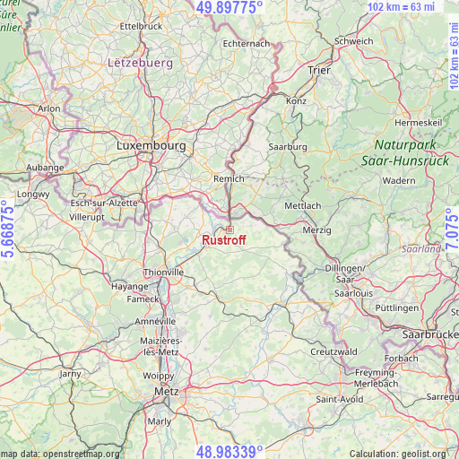 Rustroff on map