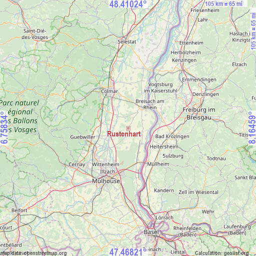 Rustenhart on map