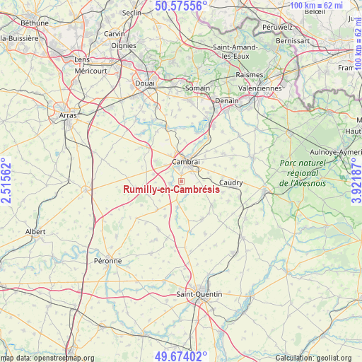 Rumilly-en-Cambrésis on map
