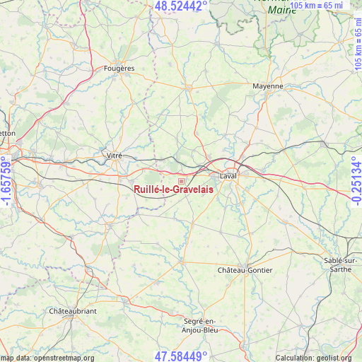 Ruillé-le-Gravelais on map