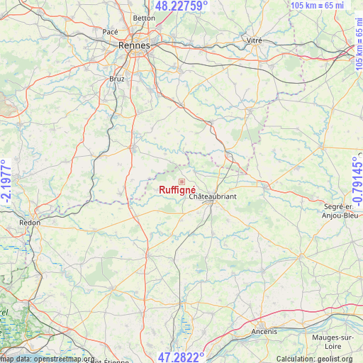 Ruffigné on map