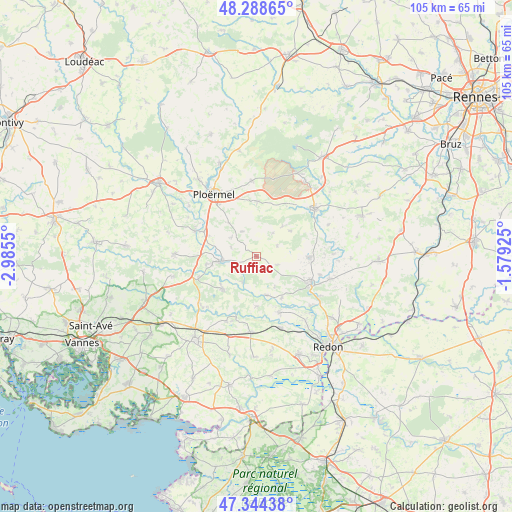 Ruffiac on map