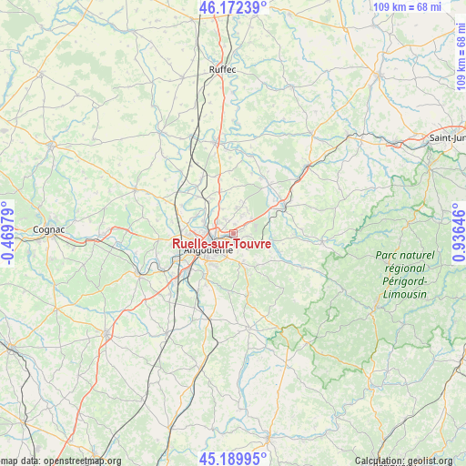 Ruelle-sur-Touvre on map