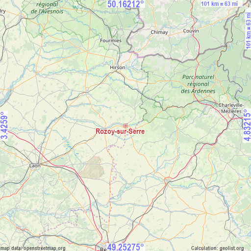 Rozoy-sur-Serre on map