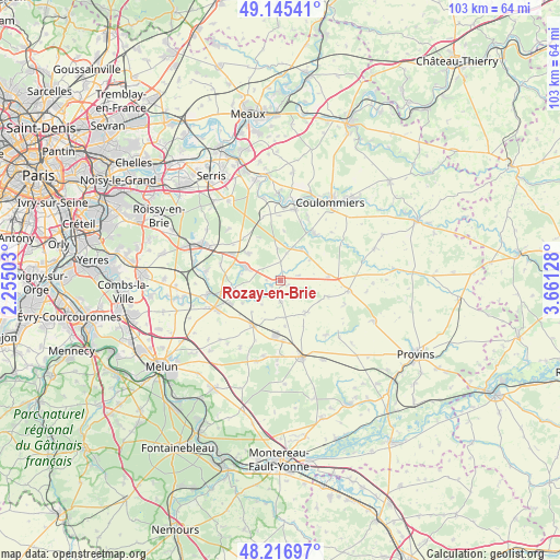 Rozay-en-Brie on map