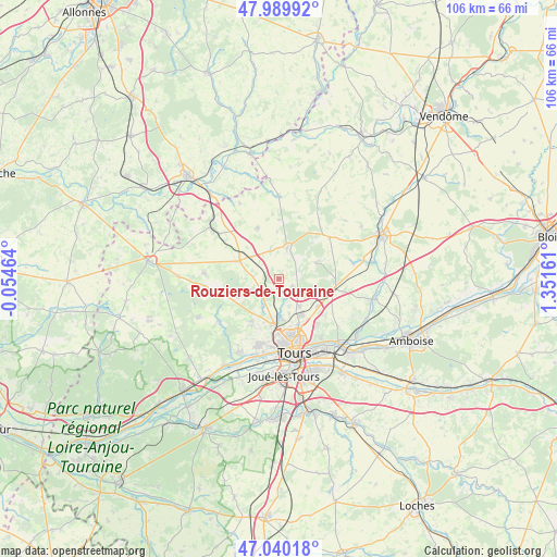 Rouziers-de-Touraine on map