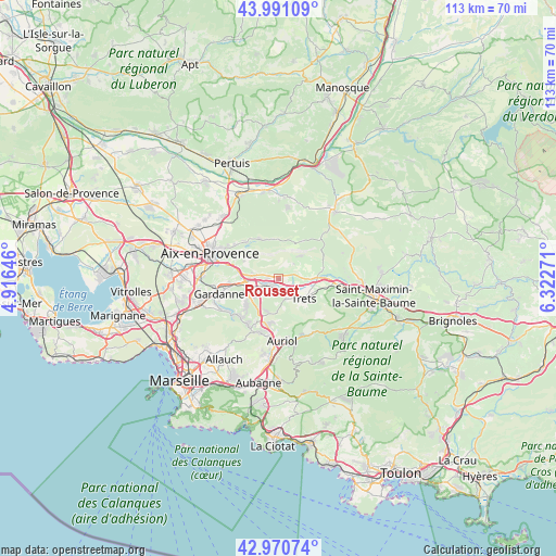 Rousset on map