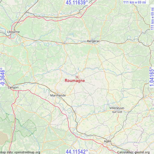 Roumagne on map