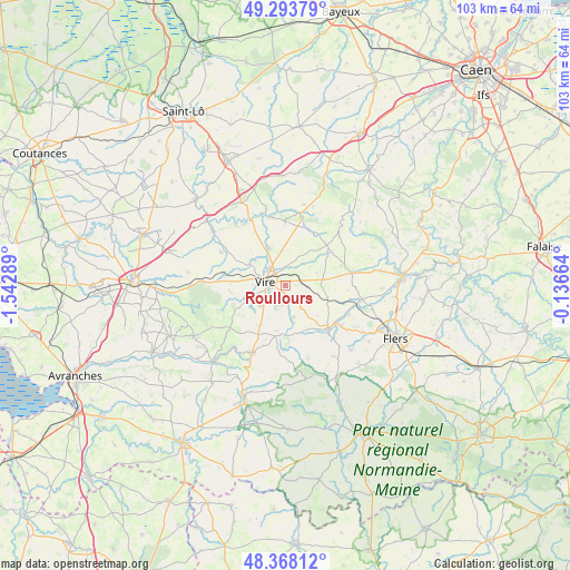 Roullours on map