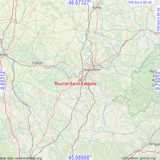 Roullet-Saint-Estèphe on map