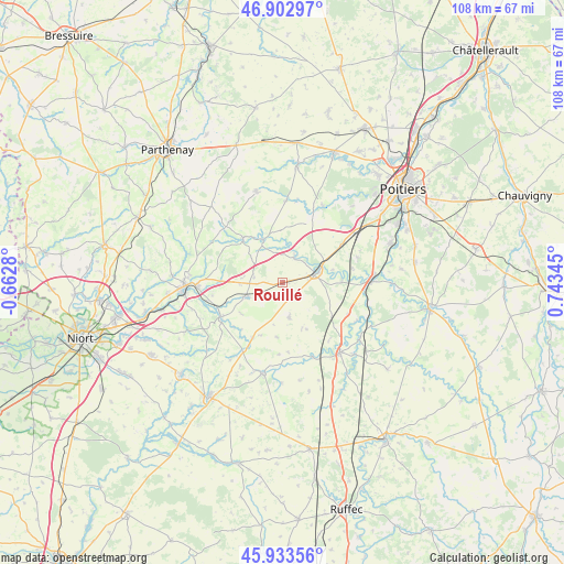 Rouillé on map