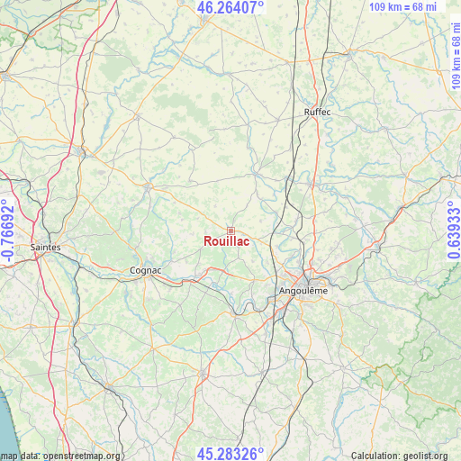 Rouillac on map