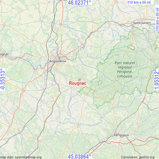 Rougnac on map